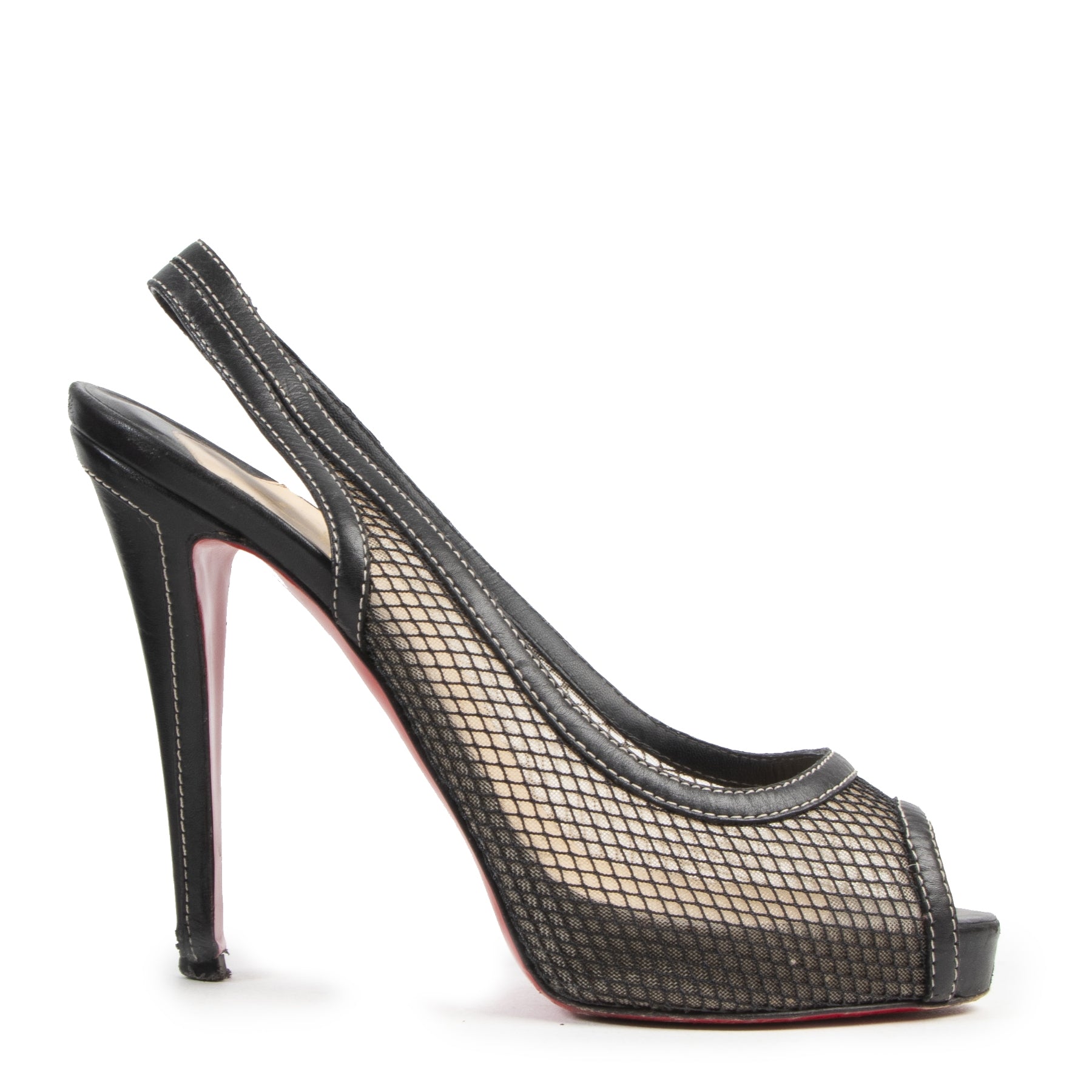 Louboutin Black Felito Mesh Pumps - Size 38,5