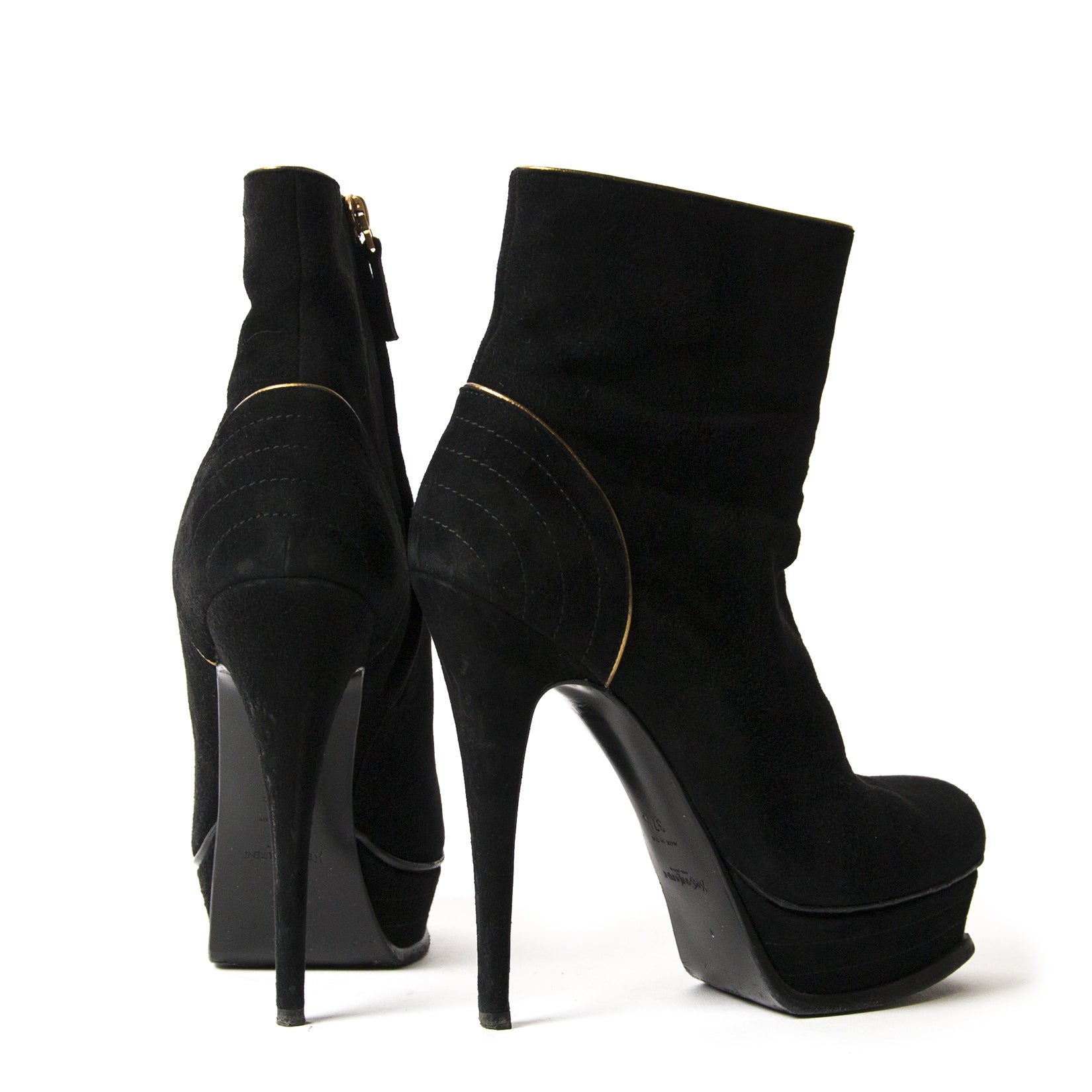 Bottes Saint Laurent en daim noir - Taille 37,5