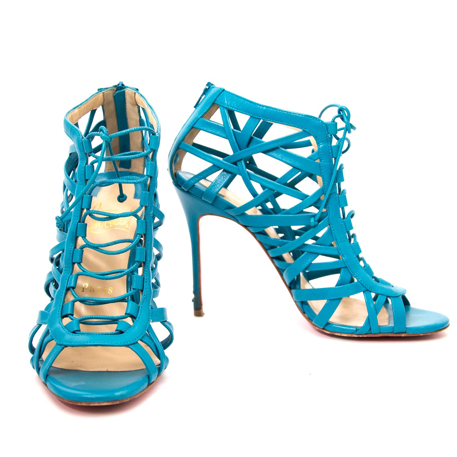 Christian Louboutin Laurence Leather Cage Up Heels