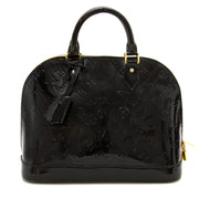 koop veilig onine tegen de beste prijs Louis Vuitton Black Alma Monogram Vernis PM