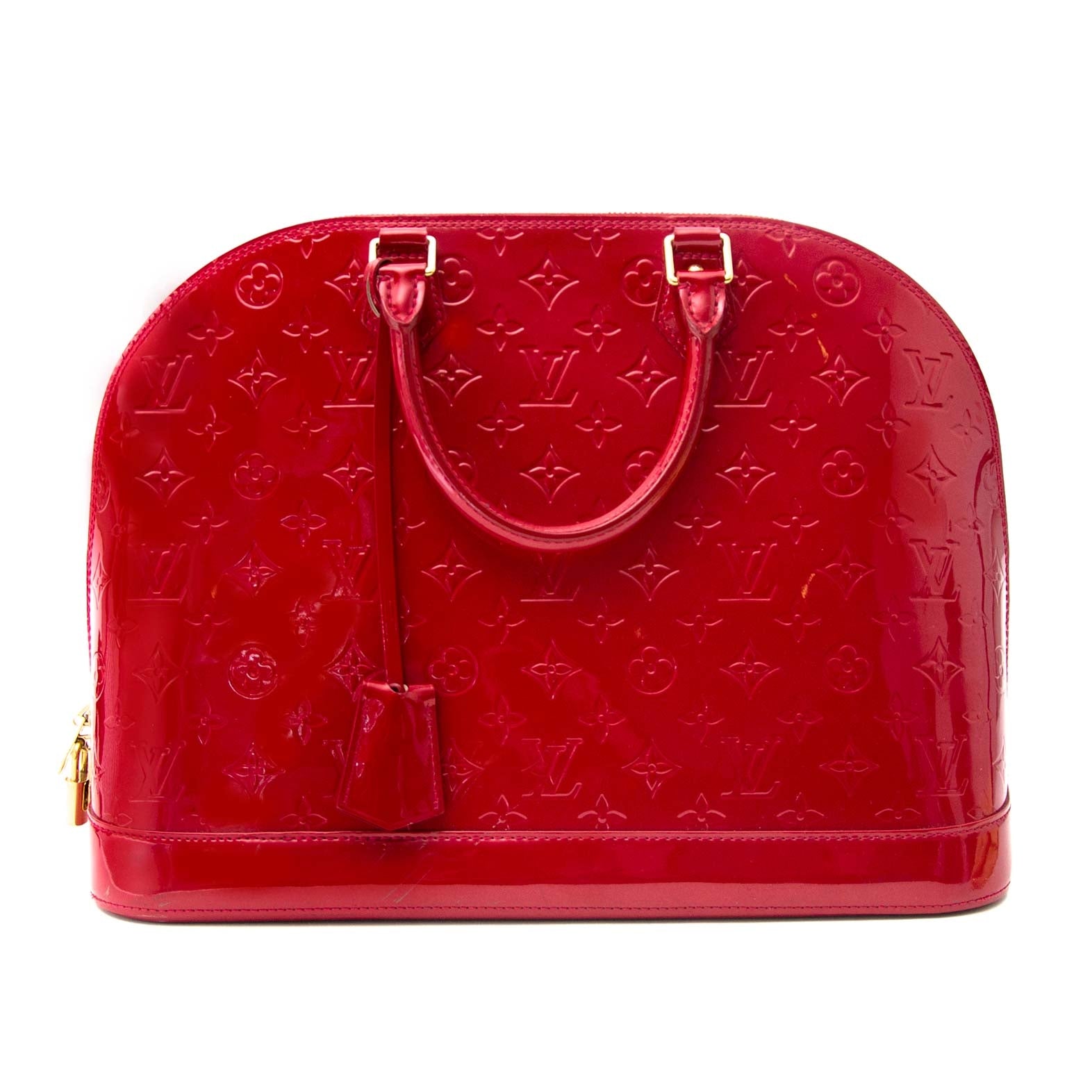 Shop safe online your secondhand Louis Vuitton Alma Cherry Monogram Vernis MM