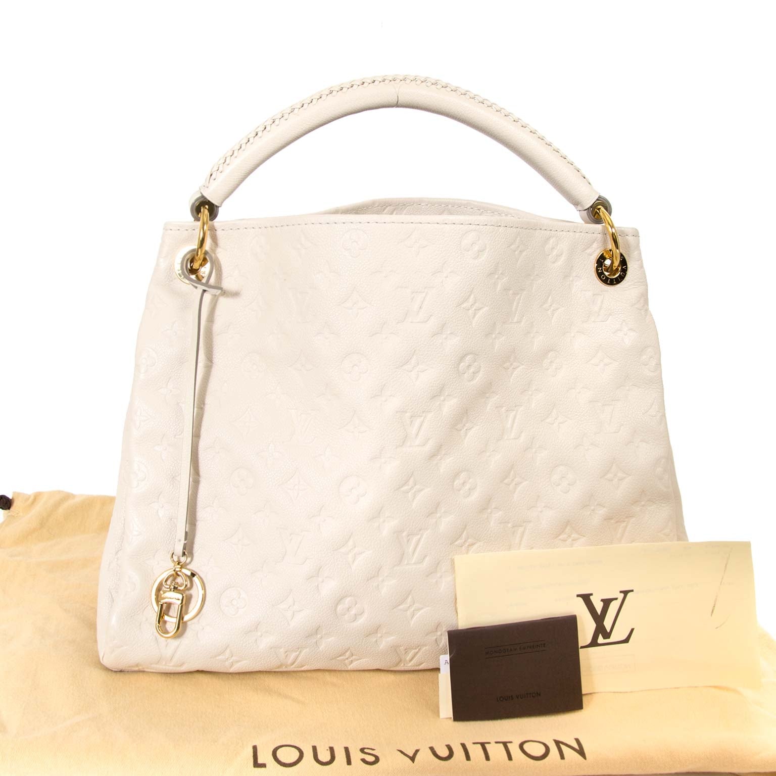 louis vuitton white cream artsy mm bag now for sale at labellov vintage fashion webshop belgium