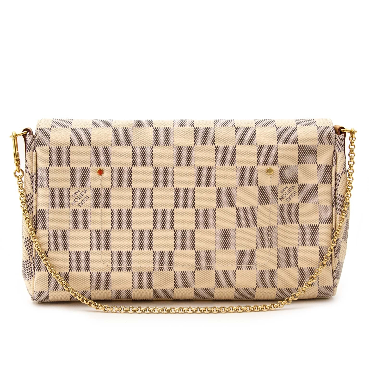 Secondhand designer bags available online Louis Vuitton Damier Azur Favorite MM Clutch