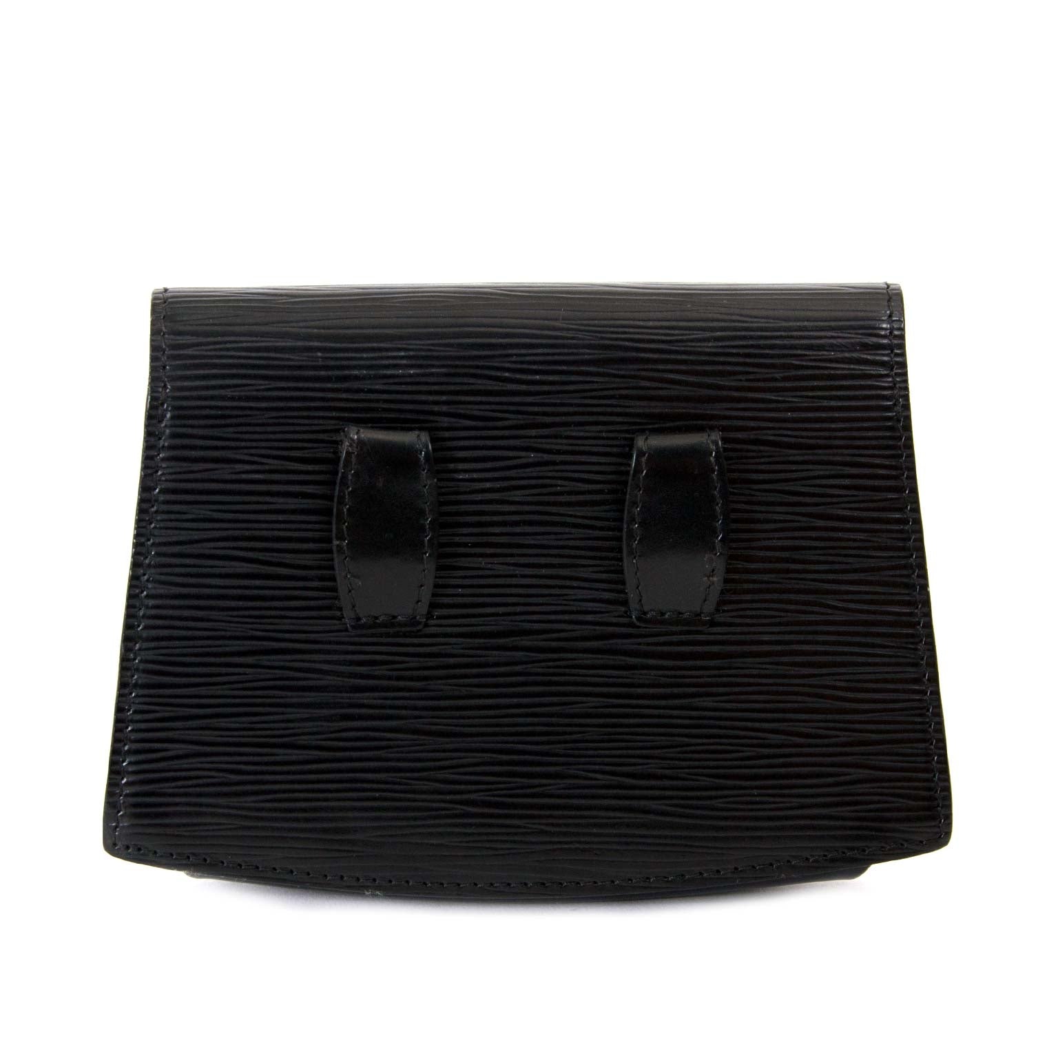 louis vuitton black epi leather belt bag now for sale at labellov vintage fashion webshop belgium