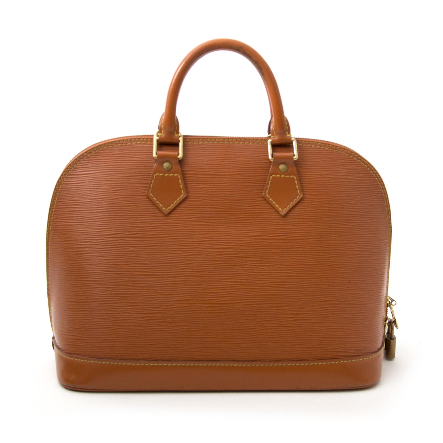 Louis Vuitton Alma Brown gold Epi leather now available at labellov.com for the best price