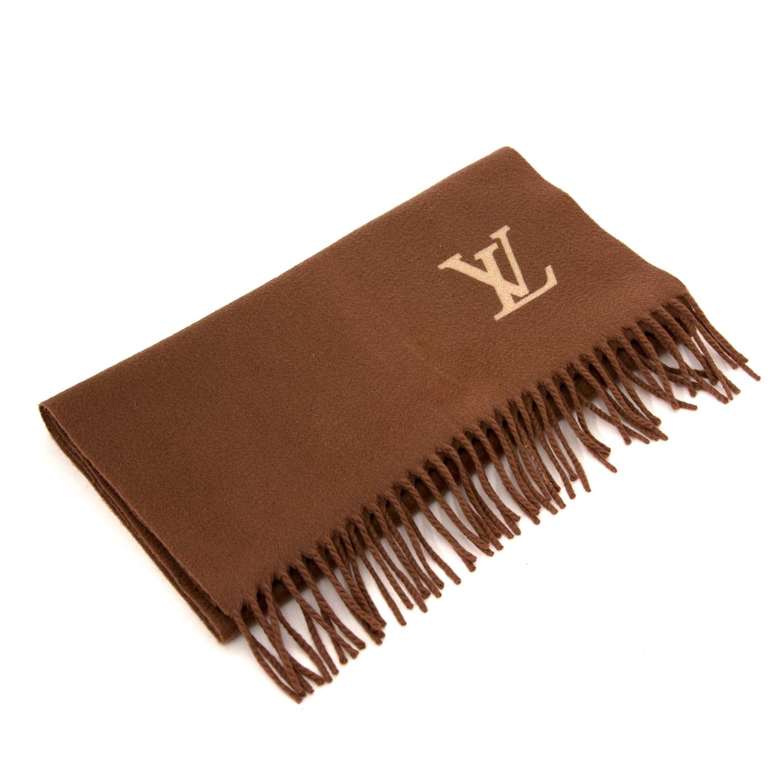 Louis Vuitton Camel Brown Cashmere Scarf