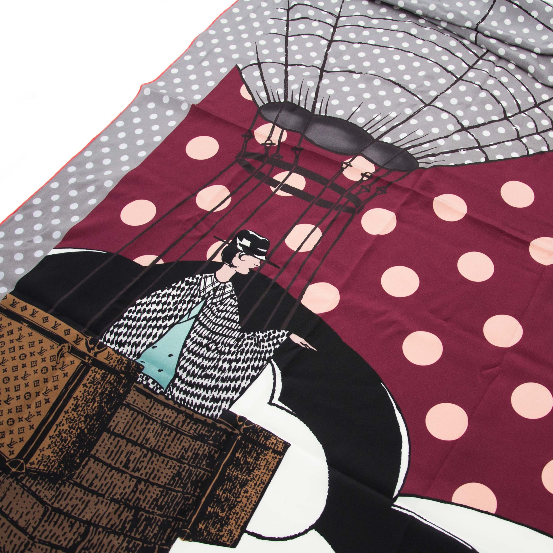 Louis Vuitton Cerise Carre Balloon Dot Silk Scarf