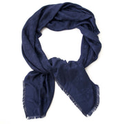 Louis Vuitton Monogram Blue Wool Silk Shawl Scarf