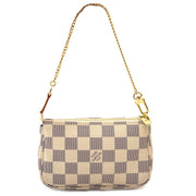 Louis Vuitton Damier Azur Mini Pochette Bag 'Buy authentic secondhand Louis Vuitton pochettes at the right price at LabelLOV, safe and secure online shopping. Koop authentieke tweedehands Louis Vuitton tasjes aan de juiste prijs bij LabelLOV.'
