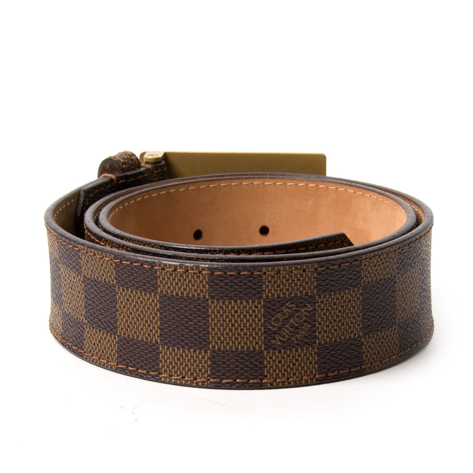 buyLouis Vuitton Damier Ebene Inventeur Belt - Size 80 and pay save online