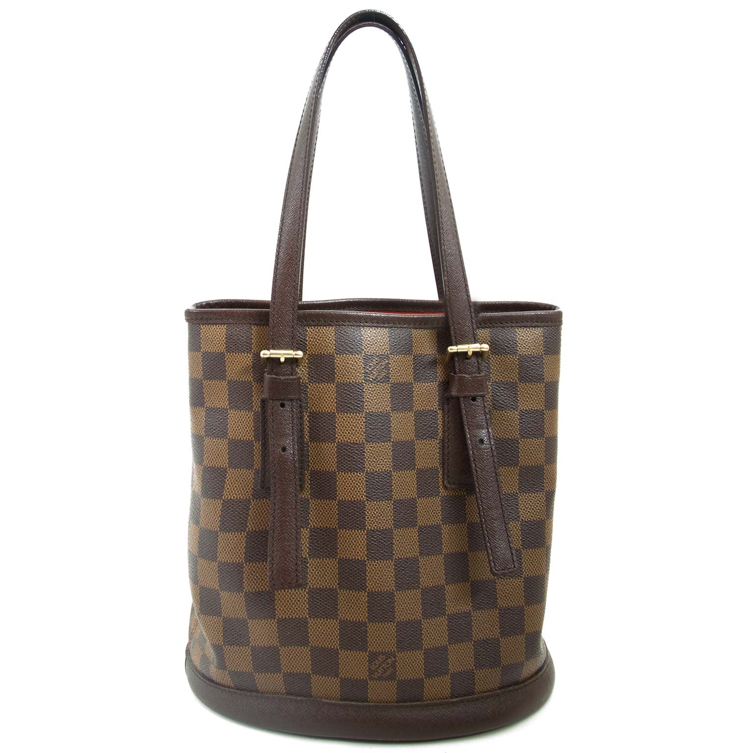 Buy and sell your authentic Louis Vuitton Damier Ebene Marais Bucket Bag PM