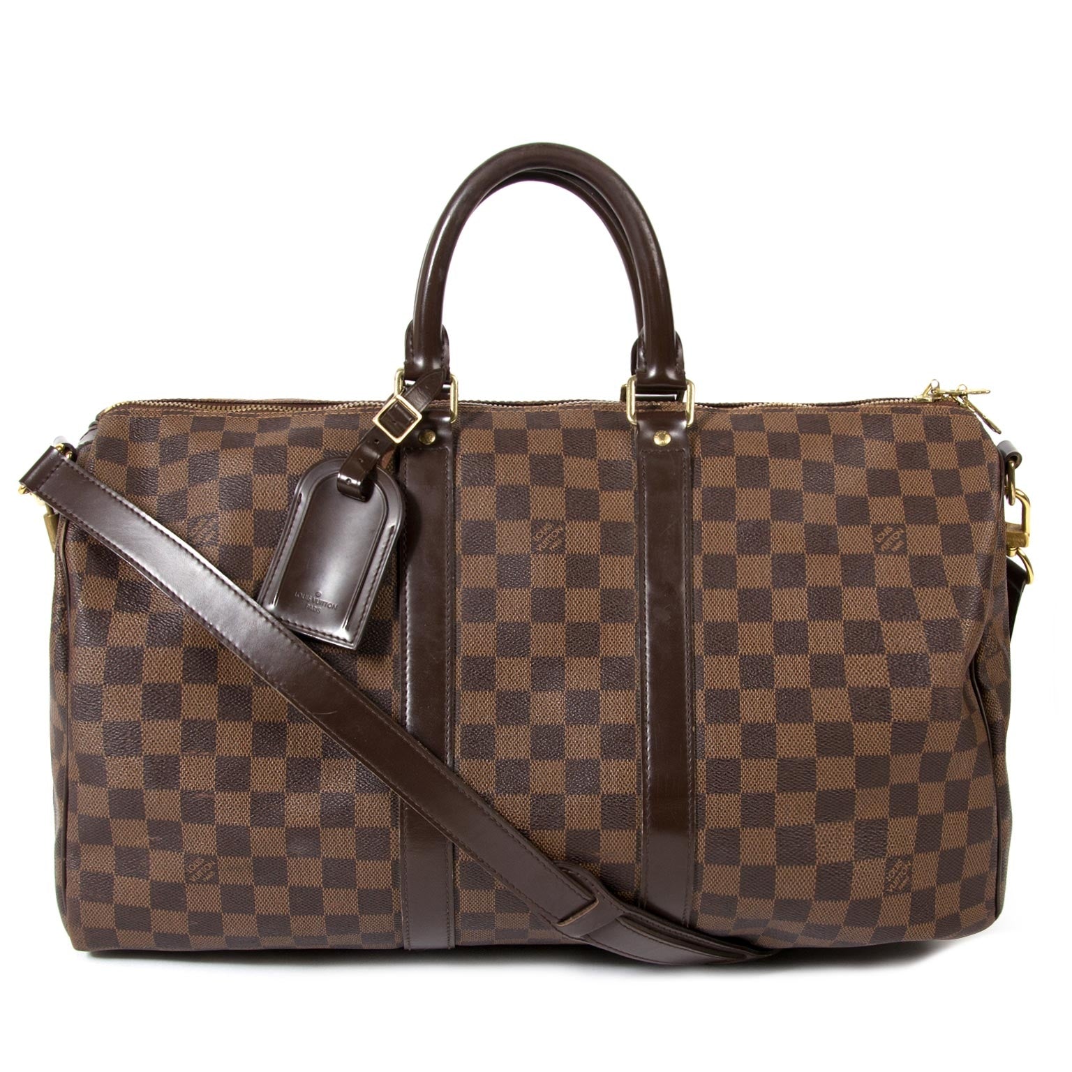 louis vuitton damier ebene keepall 45 now for sale at labellov vintage fashion webshop belgium