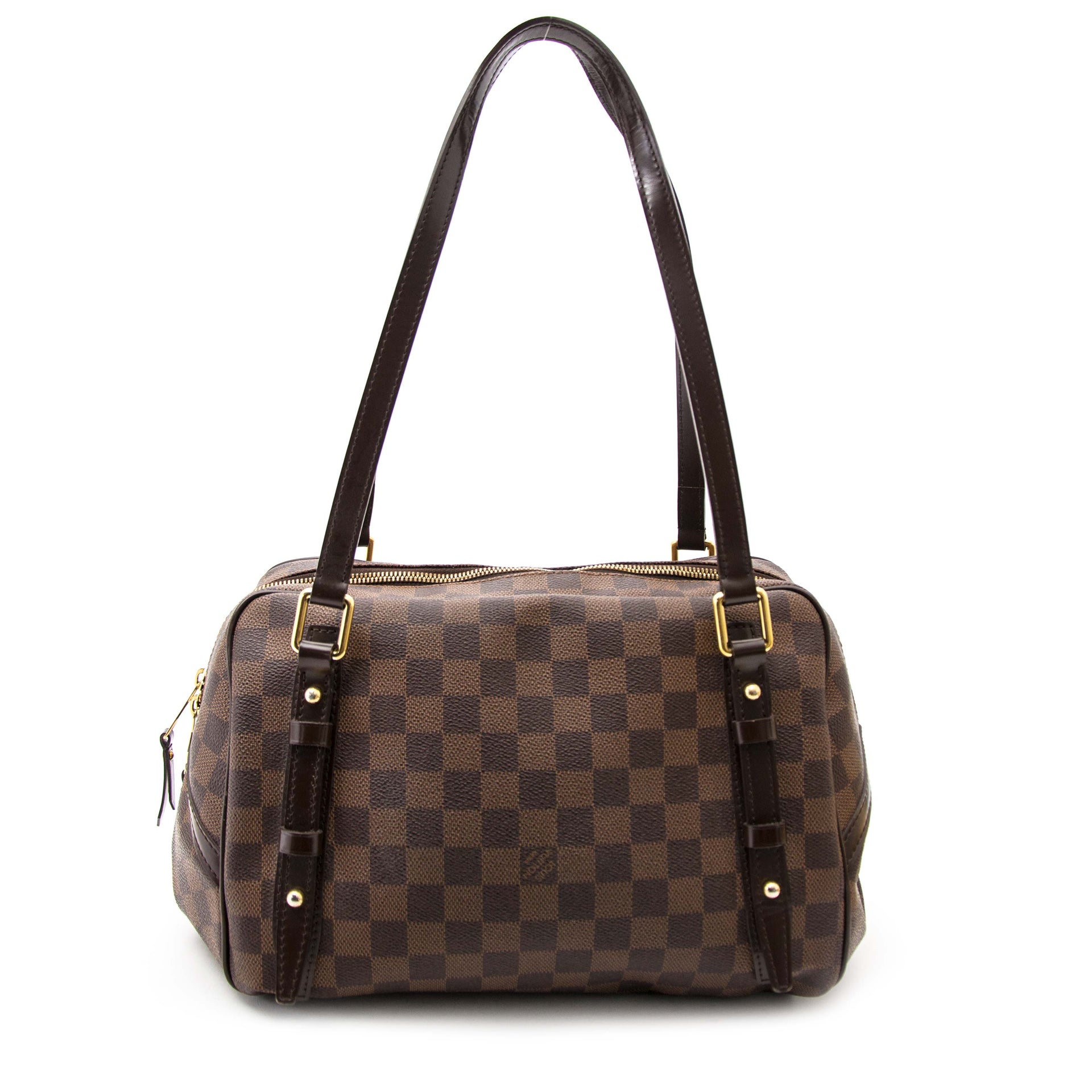 shop safe online secondhand luxury Vuitton Damier Canvas Rivington GM Bag