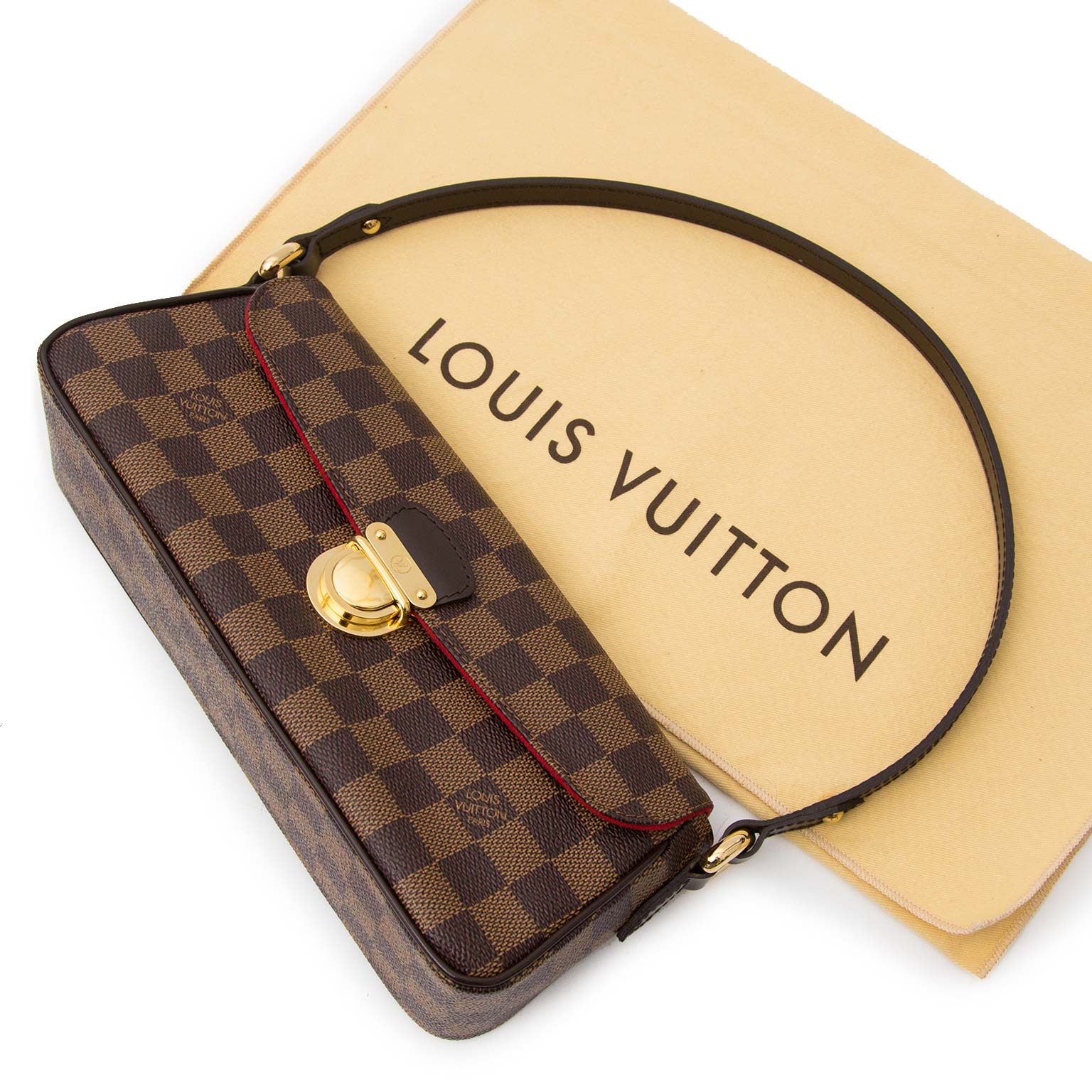 Are you interested in an authentic Louis Vuitton Damier Gold Clasp Shoulder Bag?