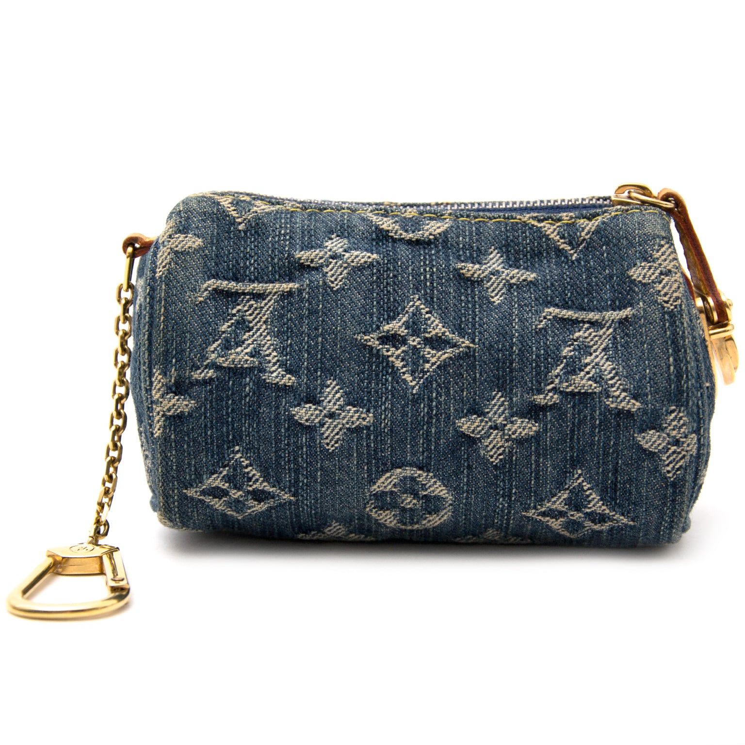 koop veilig online aan de beste prijs jou tweedehands Louis Vuitton Denim Mini Speedy Charm