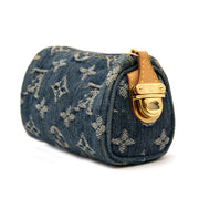 koop tweedehands Louis Vuitton Denim Mini Speedy Charm veilig online