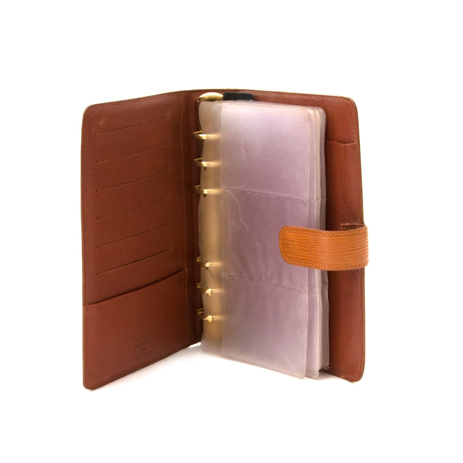 buy Louis Vuitton Brown Epi Leather Medium Ring Agenda Cover at labellov for a good price
