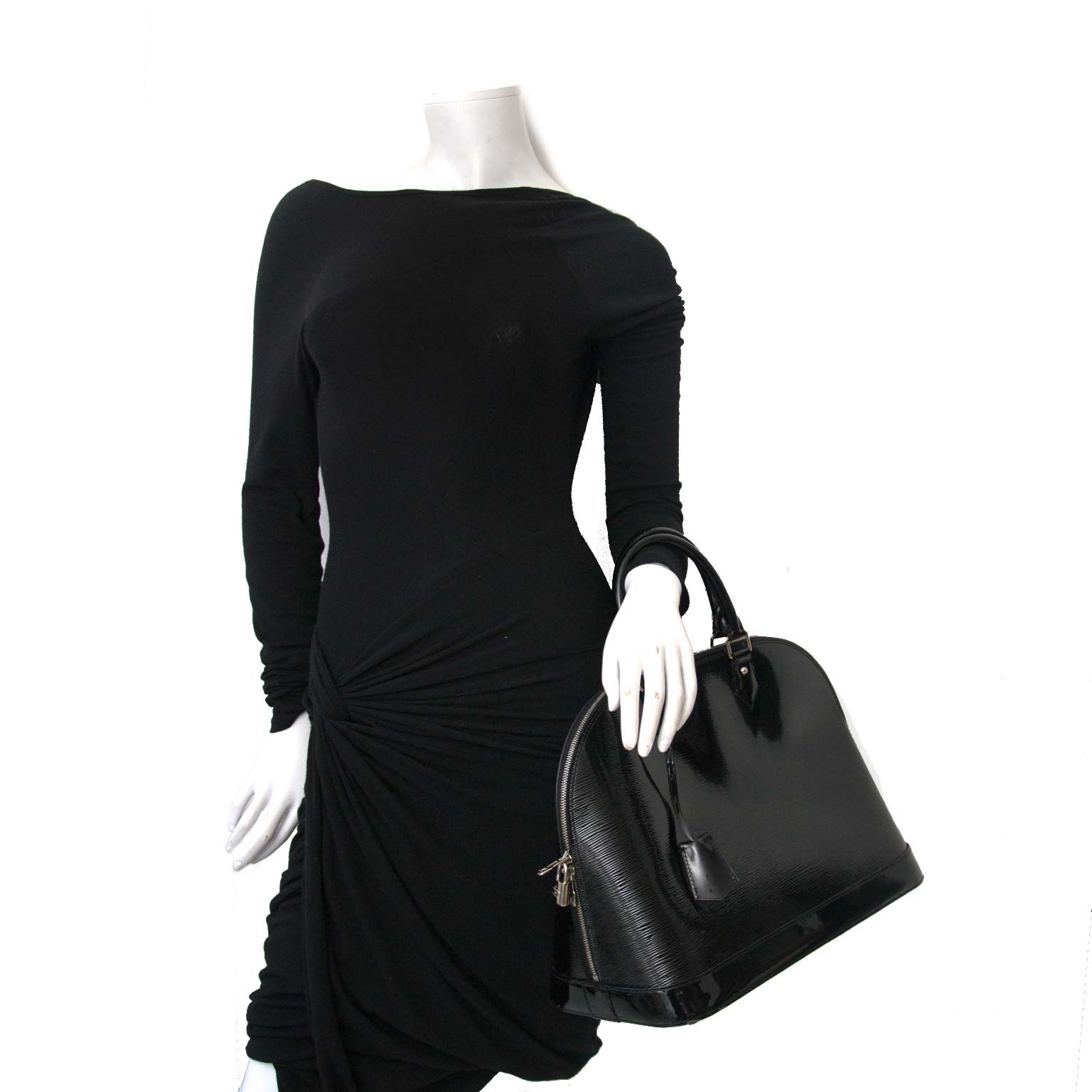 Louis Vuitton Black Patent Alma MM
