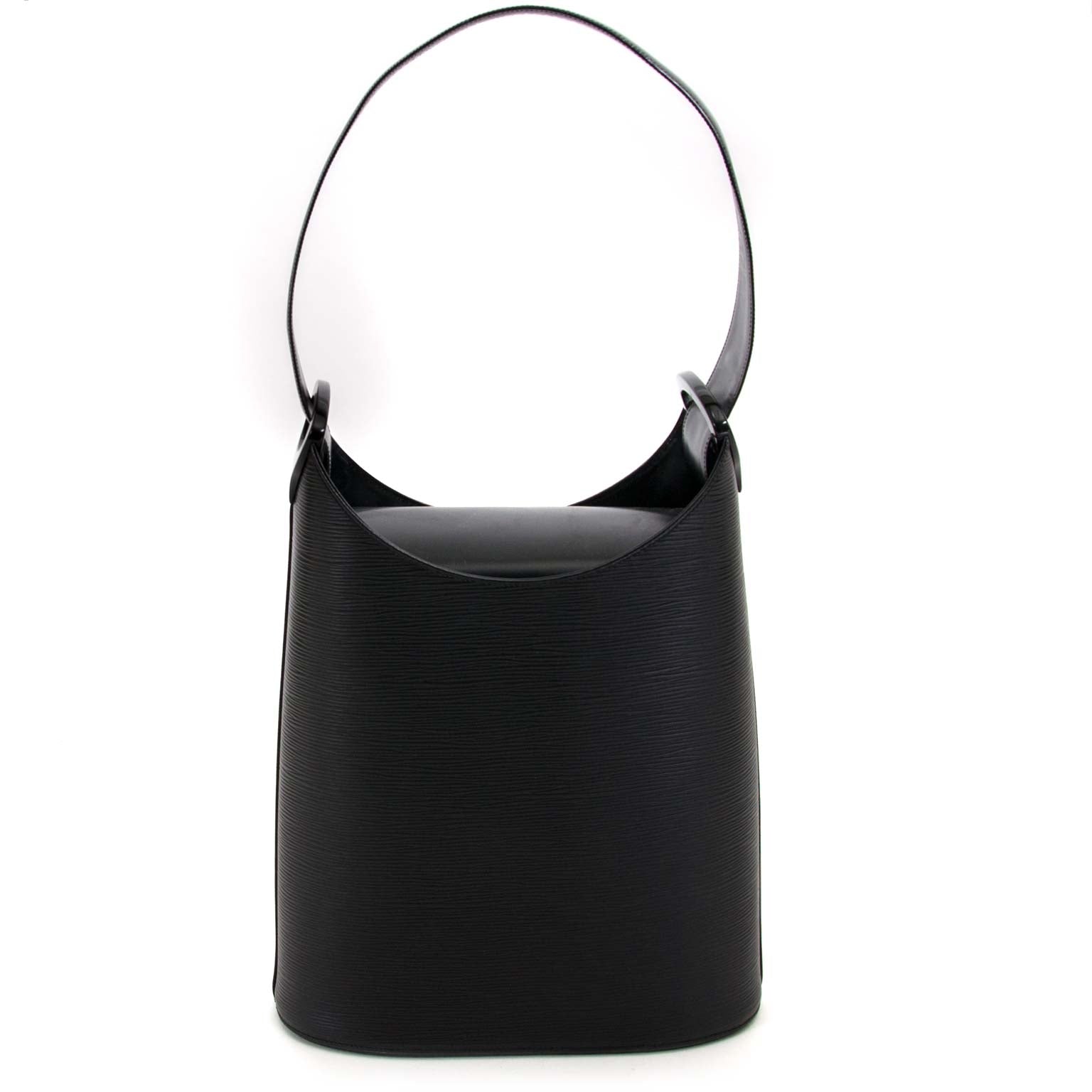 louis vuitton zwarte epi leder verseau bucket tas nu te koop bij labellov vintage mode webshop belgië