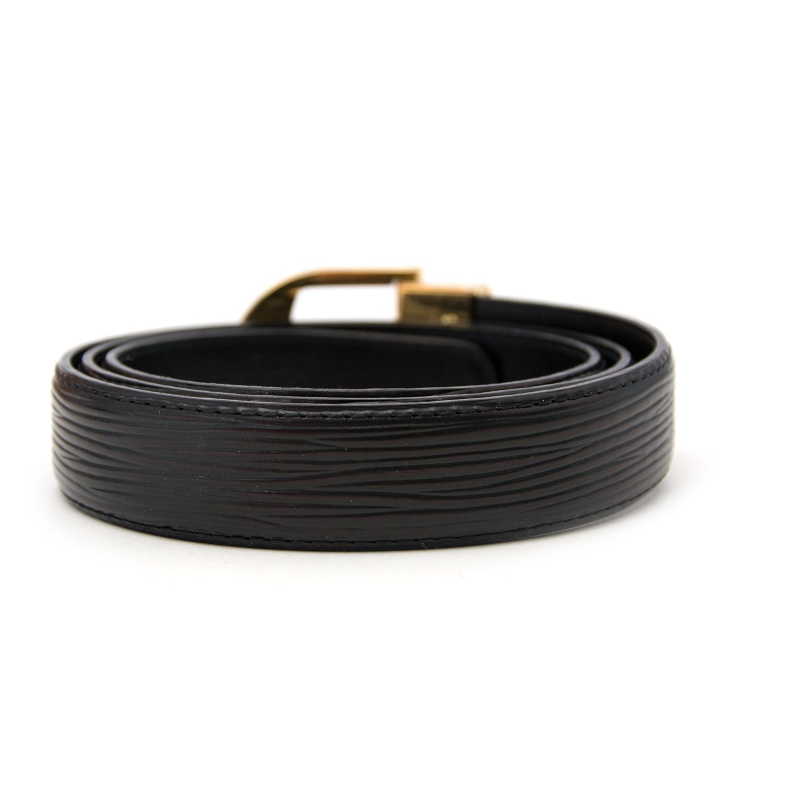 koop veilig online jou tweedehands Louis Vuitton Black Alma Belt