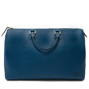 koop online en veilig Louis Vuitton Epi Petrol Blue Speedy