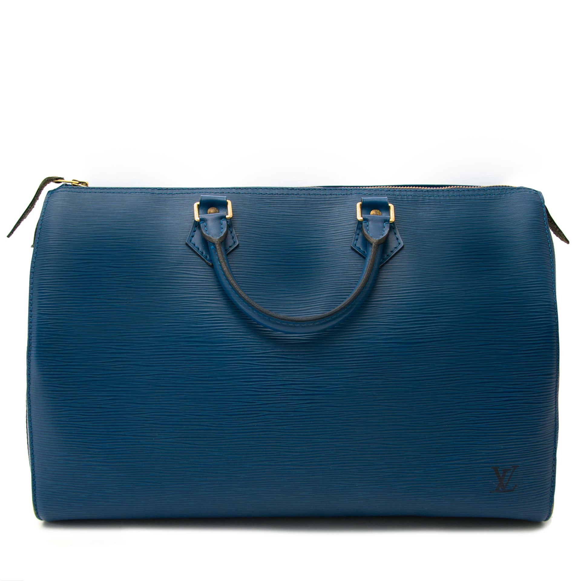 koop online en veilig Louis Vuitton Epi Petrol Blue Speedy