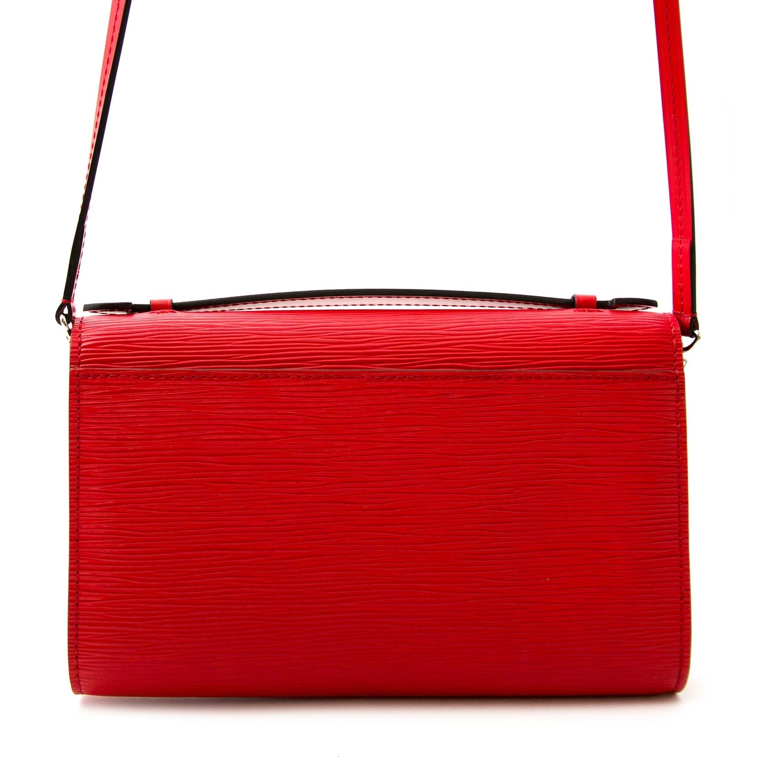skip the waitinglist shop safe online secondhand Louis Vuitton Clery Epi Coquelicot + Strap + iPhone Case