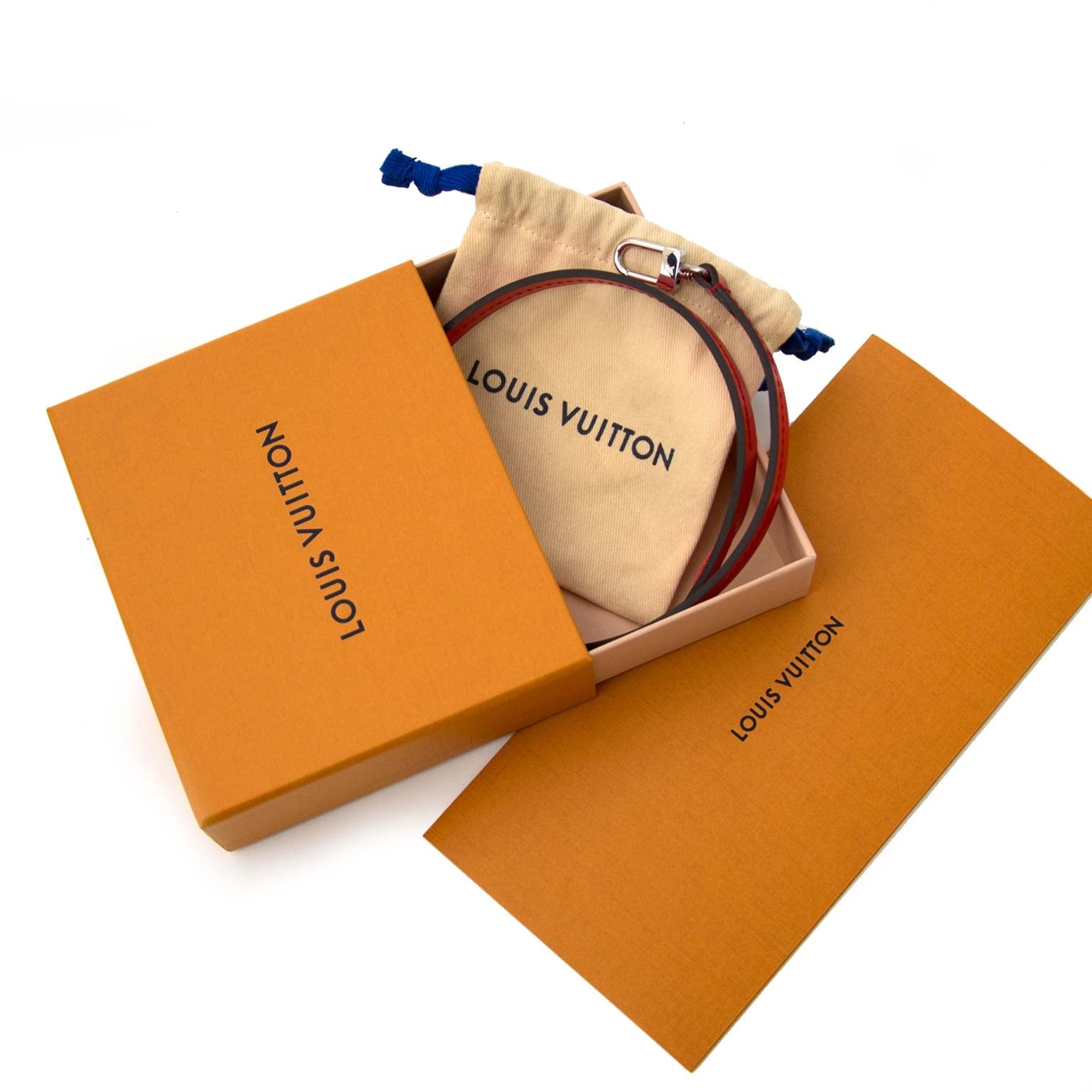 koop online tegen de beste prijs tweedehand Louis Vuitton Clery Epi Coquelicot + Strap + iPhone Case