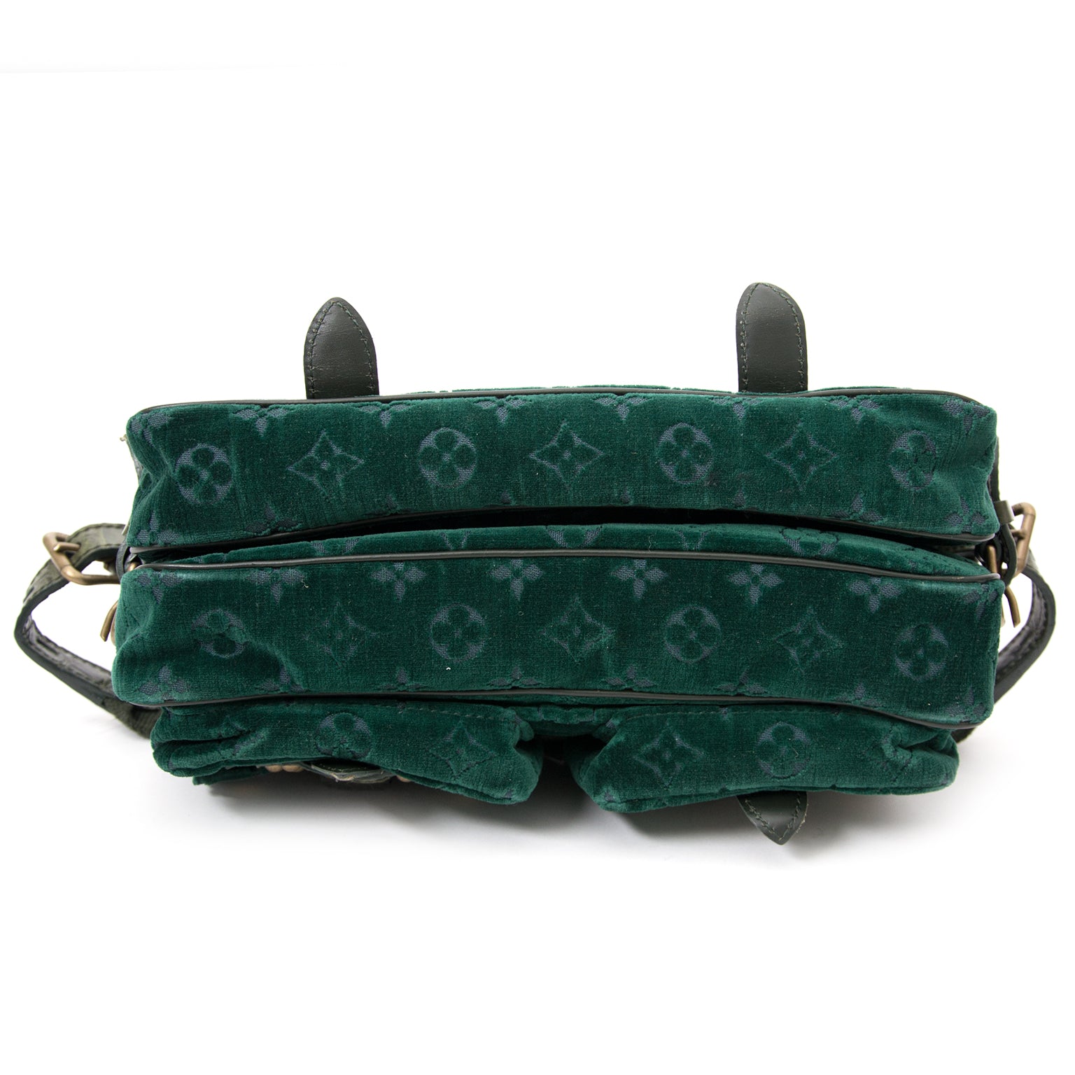 shop your secondhand luxury Louis Vuitton Limited Edition Green Monogram Velour Clyde Mon Bag