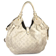 authentieke Louis Vuitton Ivory White Mahina Leather Hobo Bag te koop bij labellov vintage webshop antwerpen