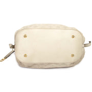 authentic Louis Vuitton Ivory White Mahina Leather Hobo Bag for sale at labellov vintage online shop antwerp