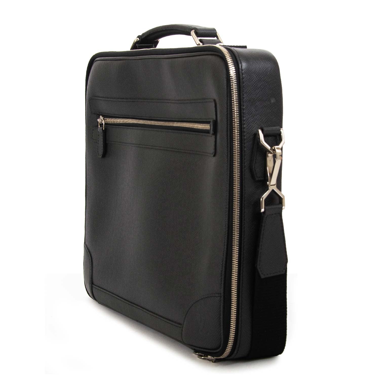 louis vuitton black taiga leather odessa computer case bag now for sale at labellov vintage fashion webshop belgium