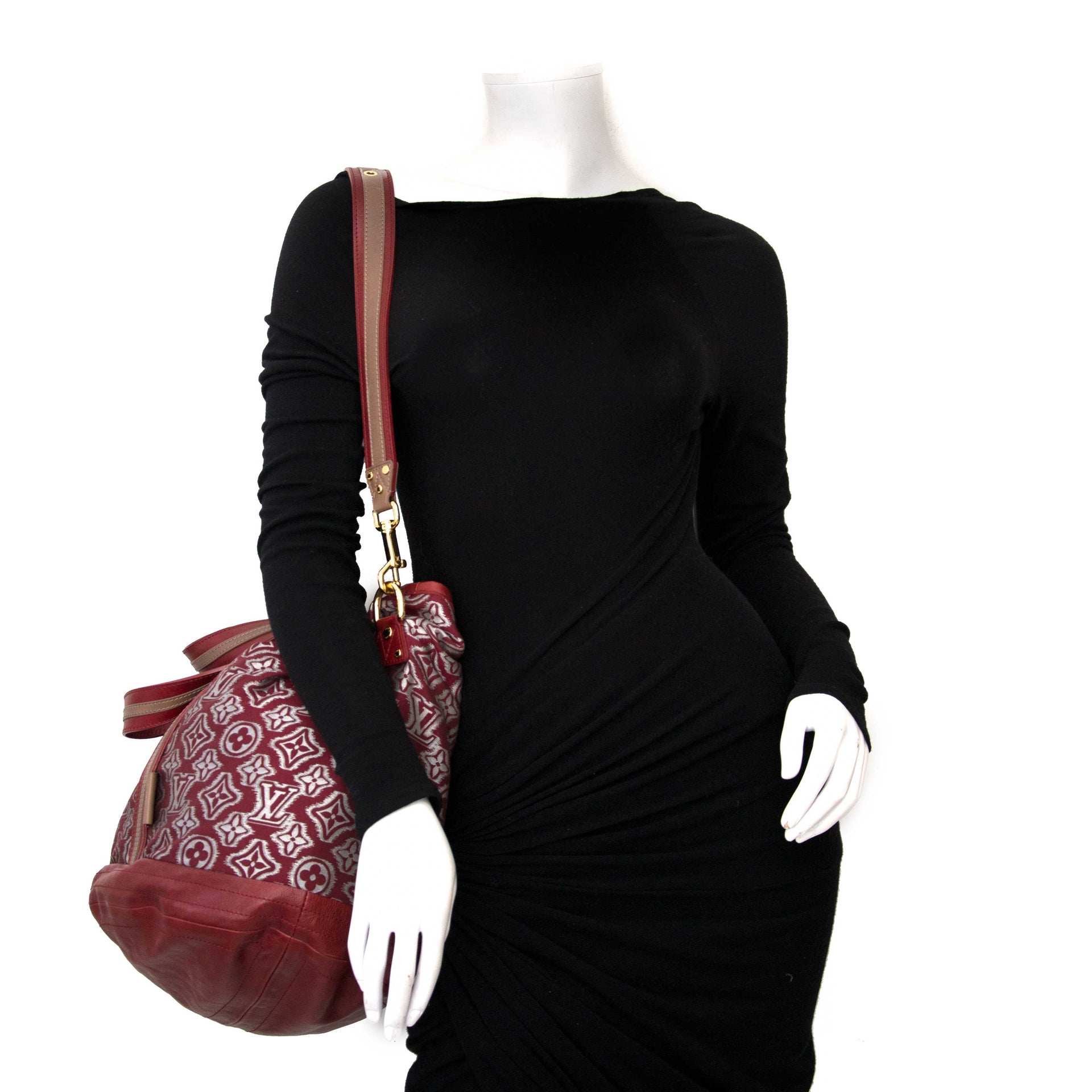 Buy your authentix Louis Vuitton Limited Edition Bordeaux Jacquard Monogram Fabric Aviator Bag
