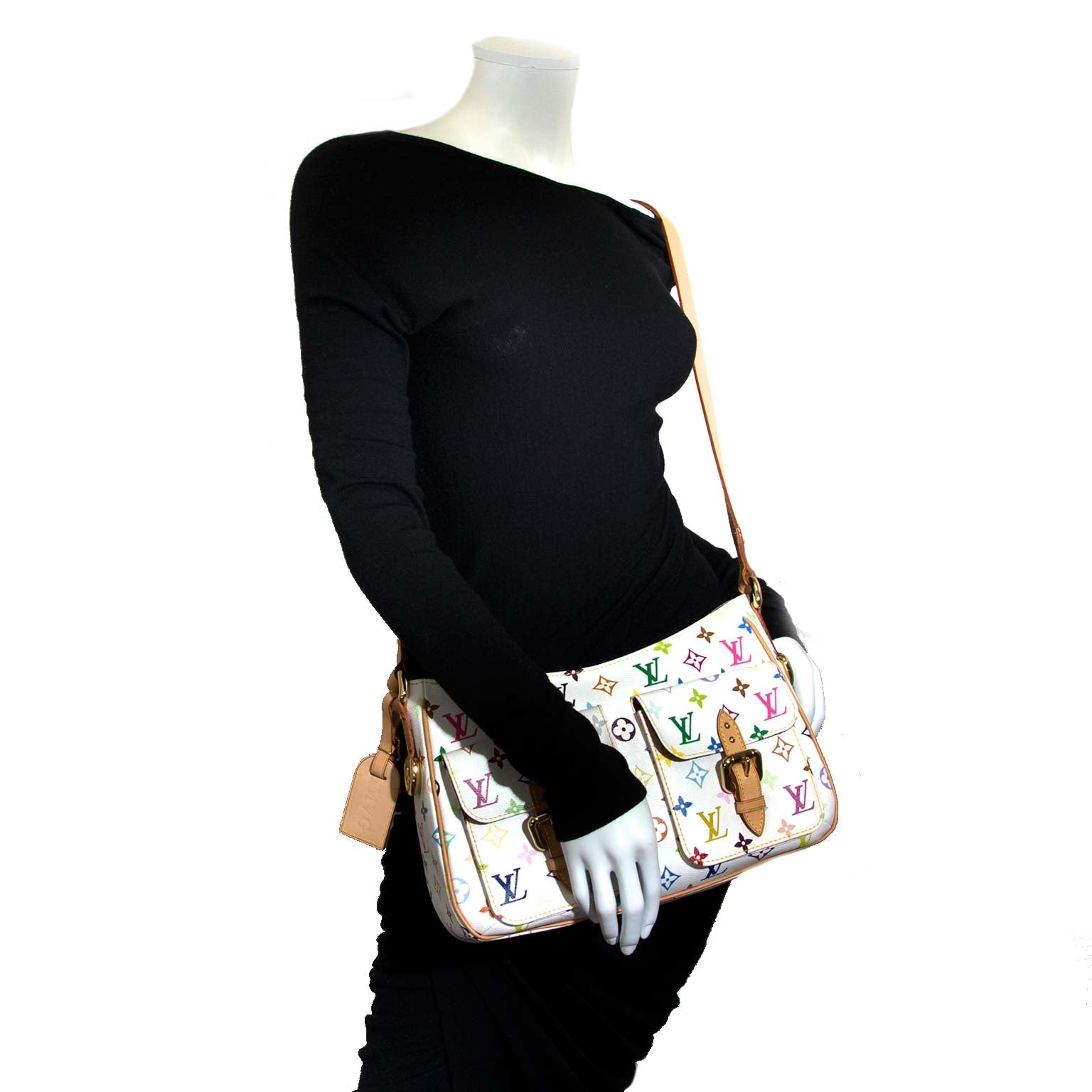 Achetez secur en ligne votre sac Louis Vuitton monogram Louis Vuitton Lodge GM Multicolor White
