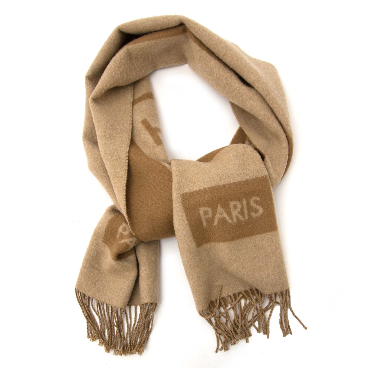 buy Louis Vuitton Light Brown Cashmere Scarf at labellov