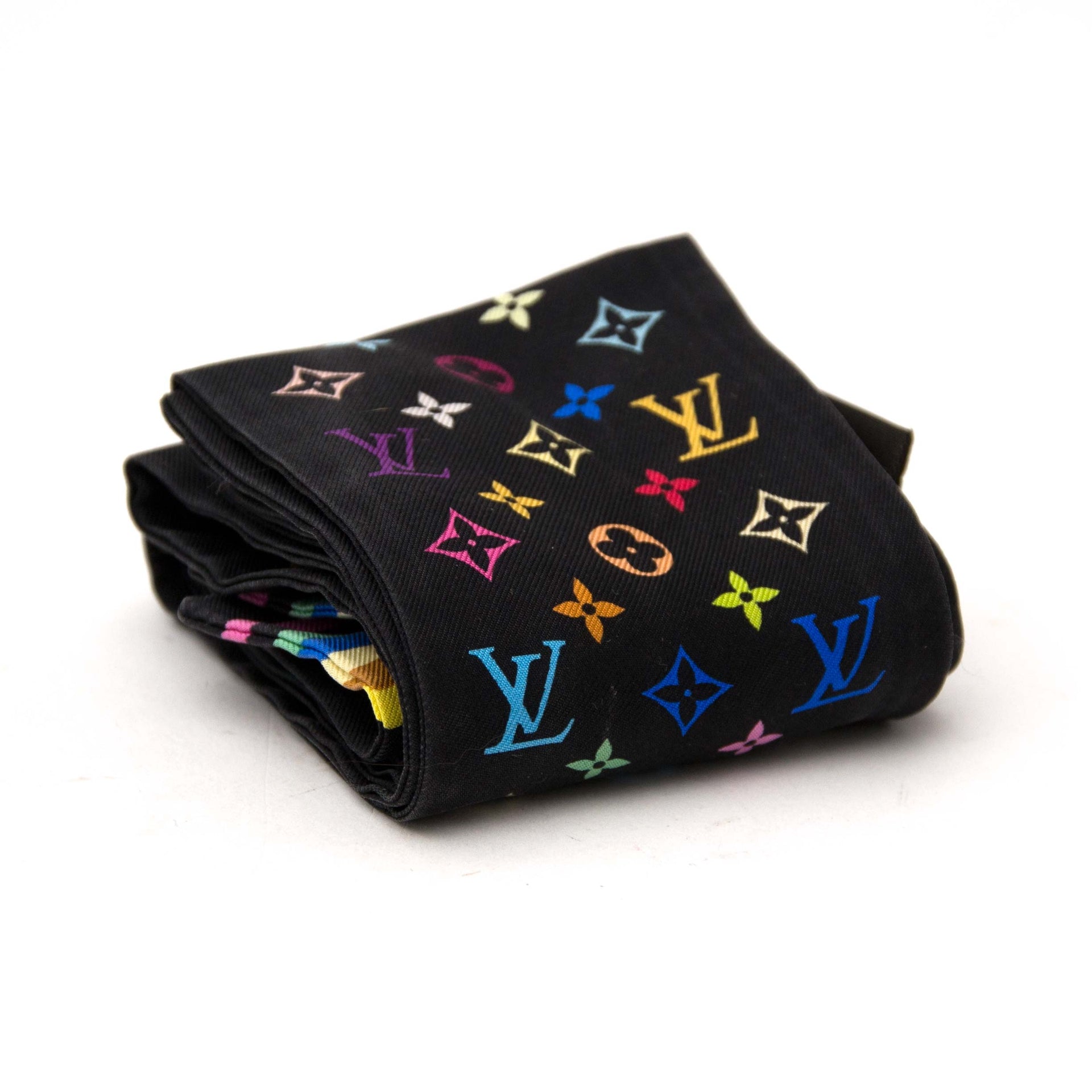 Koop en verkoop uw authentieke Louis Vuitton Black Monogram Multicolor Silk Scarf
