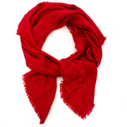 louis vuitton red monogram silk & wool scarf now for sale at labellov vintage fashion webshop belgium