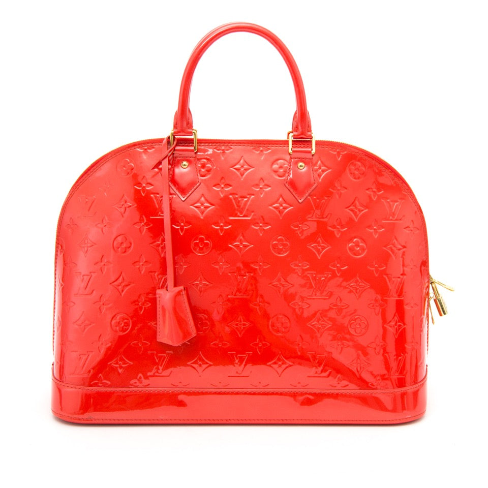 Buy and sell your Louis Vuitton Alma MM Vernis Grenadine for the best price of 2016 online with Labellov
