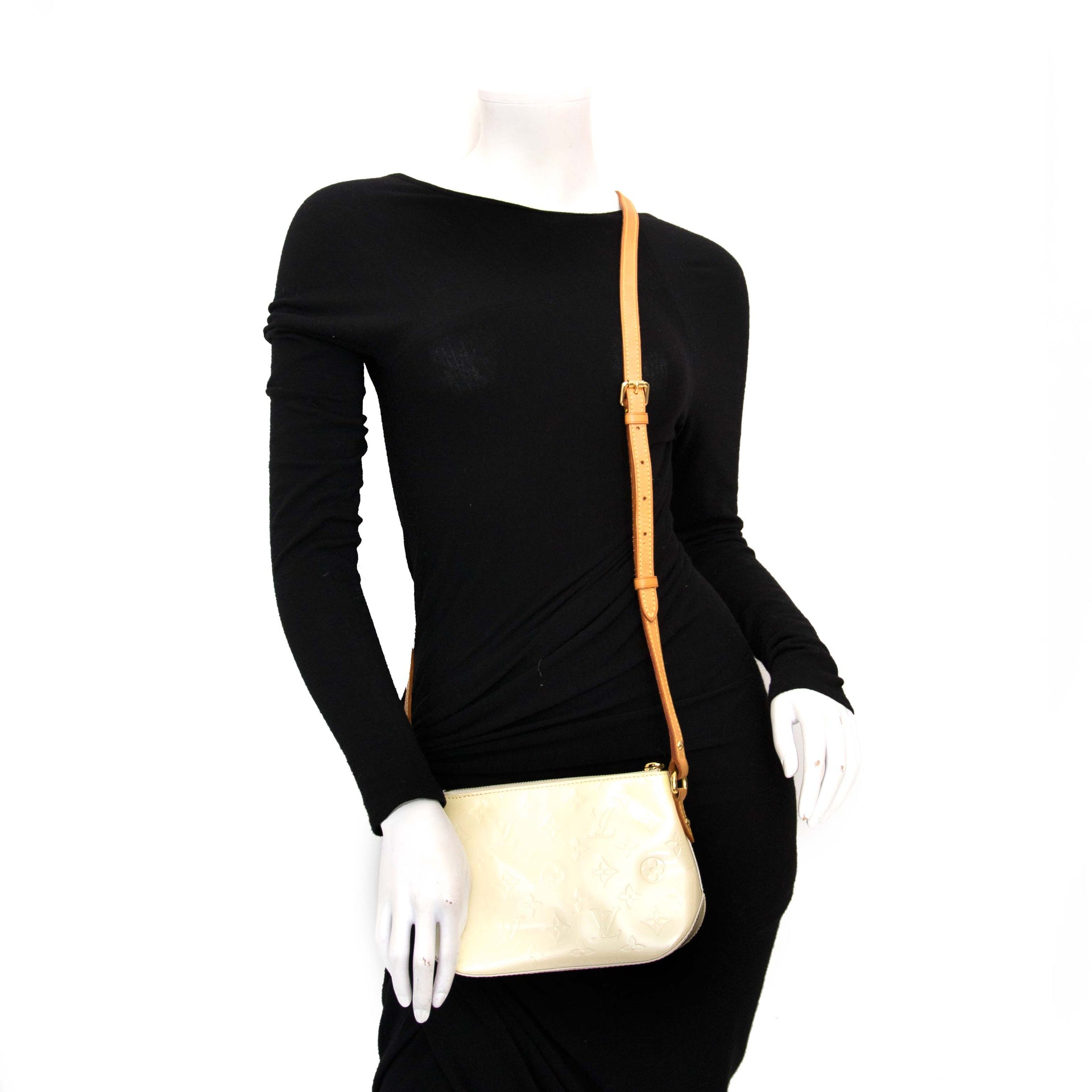 Louis Vuitton Perle Monogram Vernis Minna Street Crossbody Schoudertas