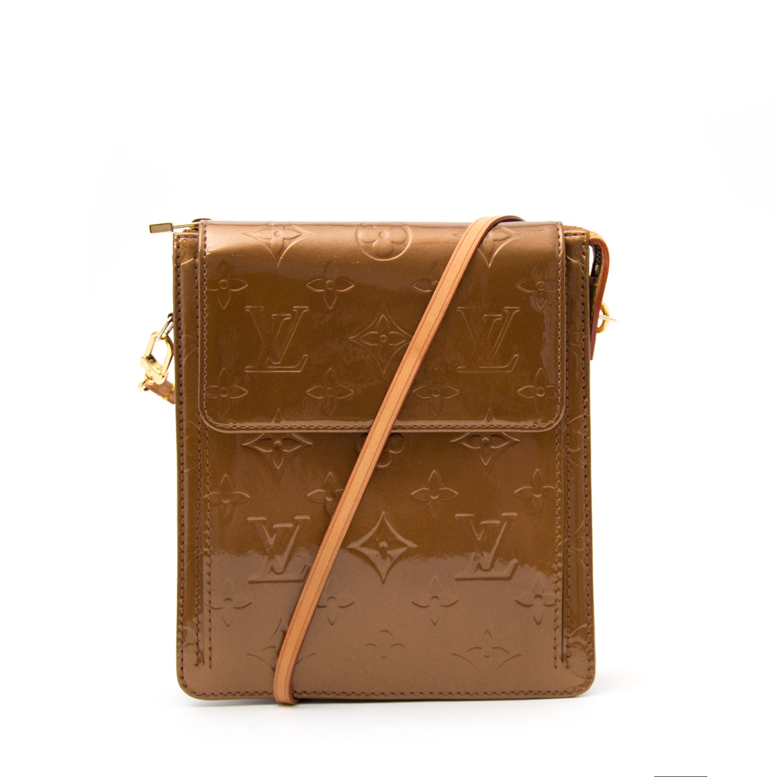Buy and sell safe and secure online at labellov.com Louis vuitton bronze vernis mott monogram bag