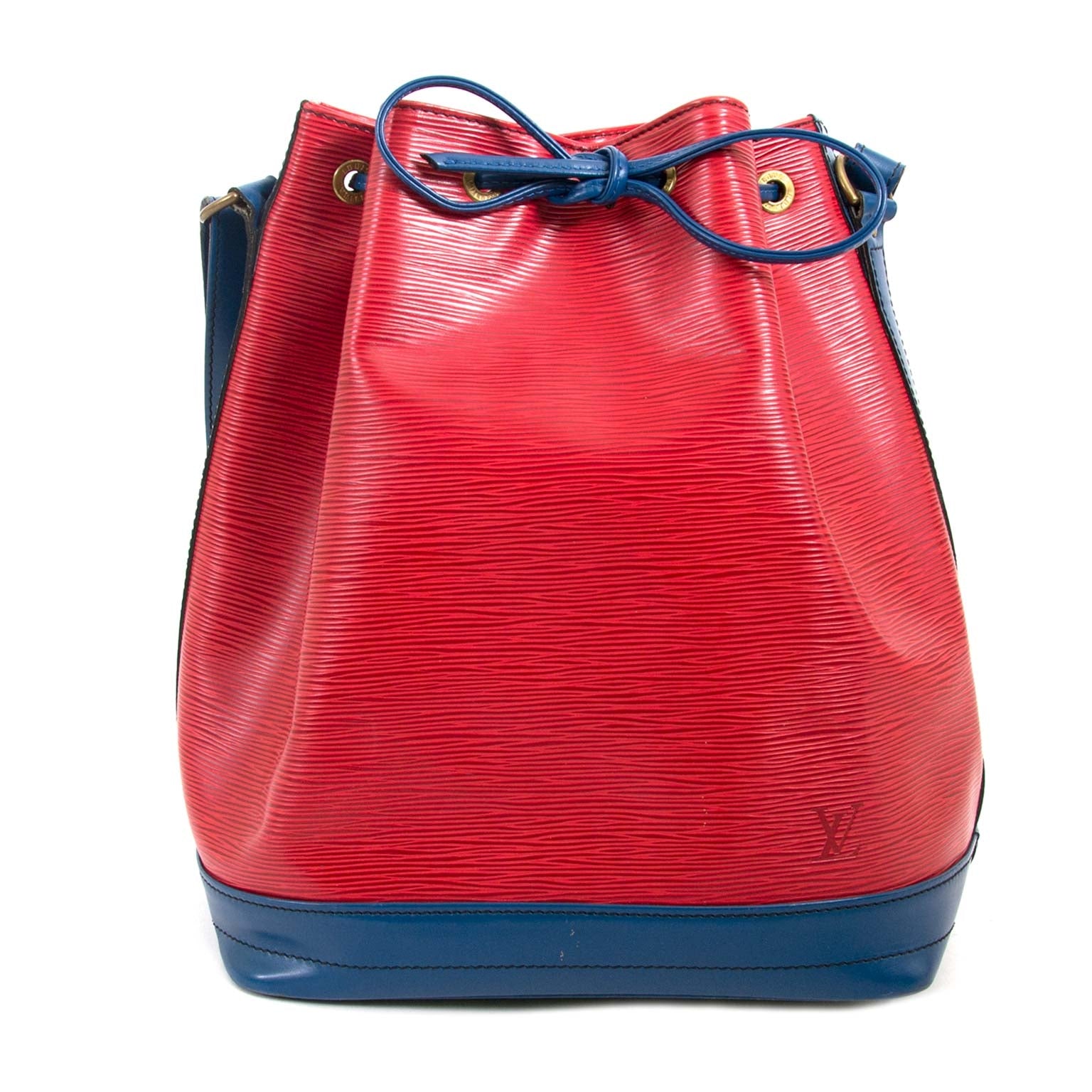 louis vuitton tricolor epi leather noé gm bag now for sale at labellov vintage fashion webshop belgium