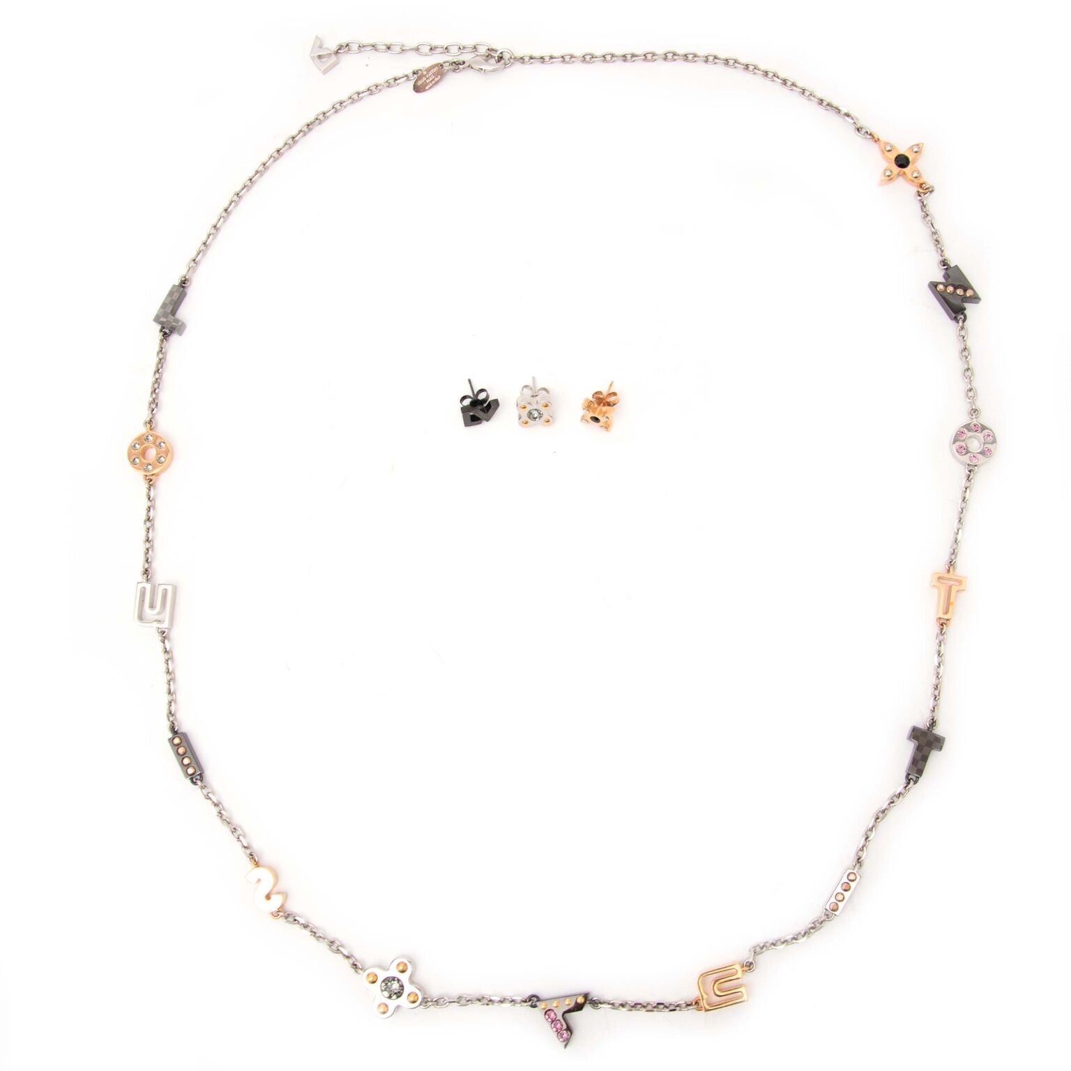 Louis Vuitton Ketting met oorbellen in drie kleuren