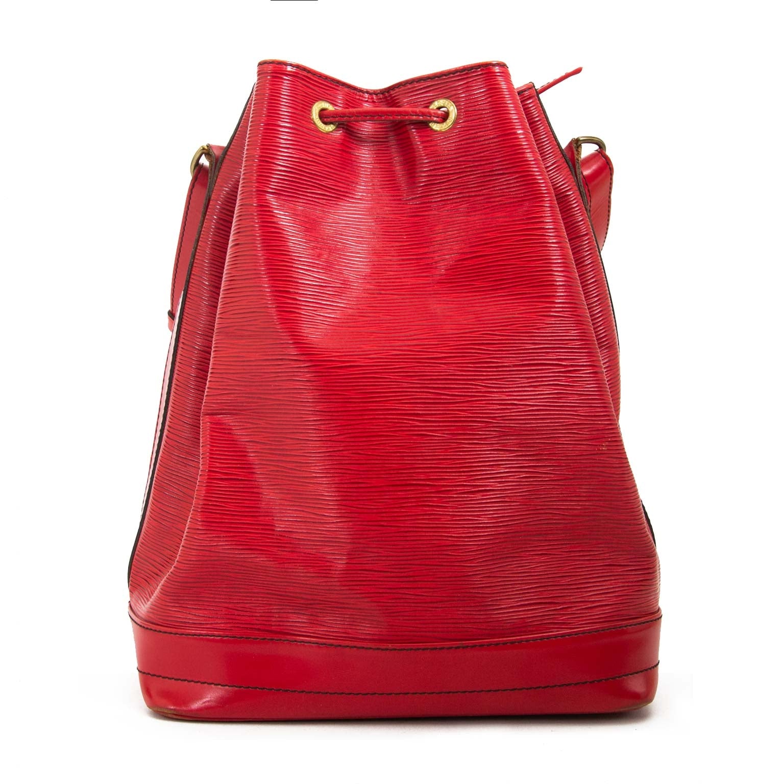 Louis Vuitton Red Epi Leather Noé now for sale at labellov vintage fashion webshop belgium