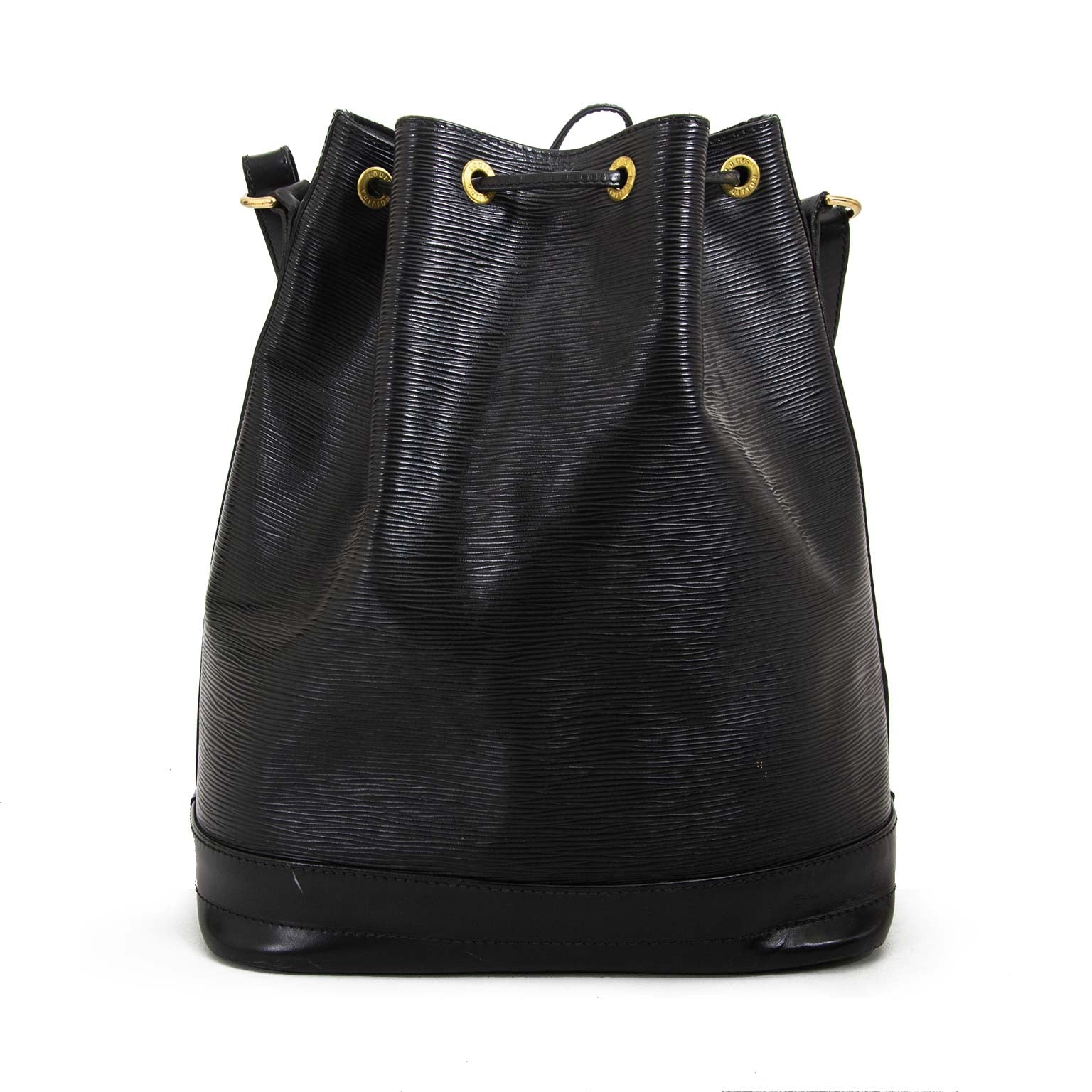 louis vuitton black epi leather noe bag now for sale at labellov vintage fashion webshop belgium