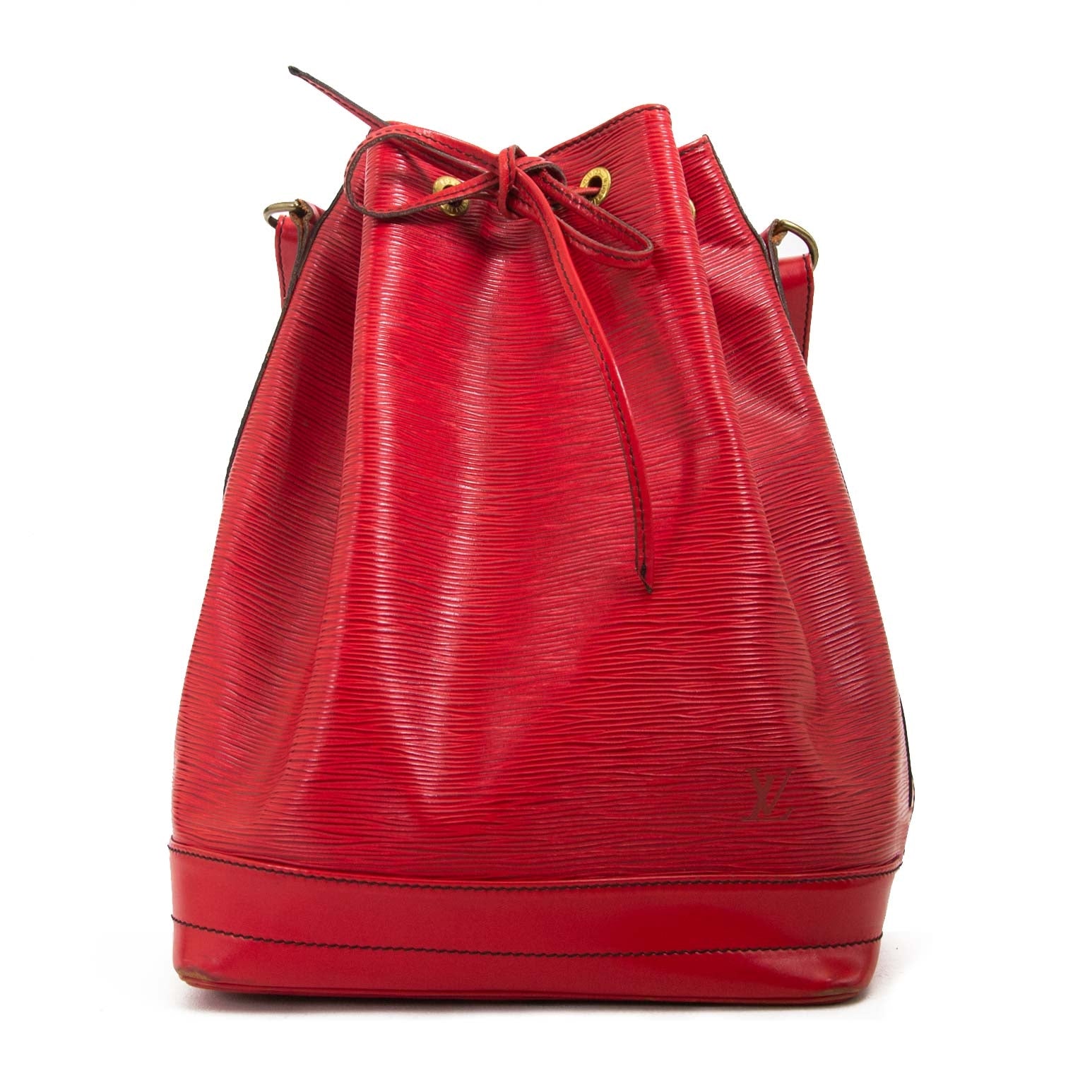 Louis Vuitton Red Epi Leather Noé now for sale at labellov vintage fashion webshop belgium