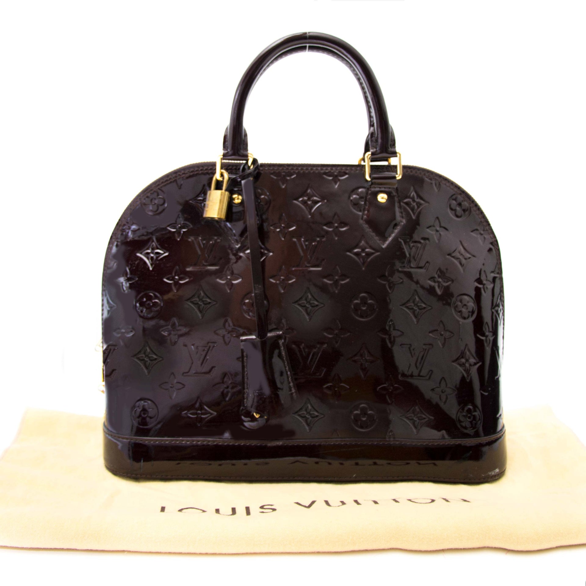 Buy your Louis Vuitton Alma PM Cuir Monogram Vernis Amarante for the best price