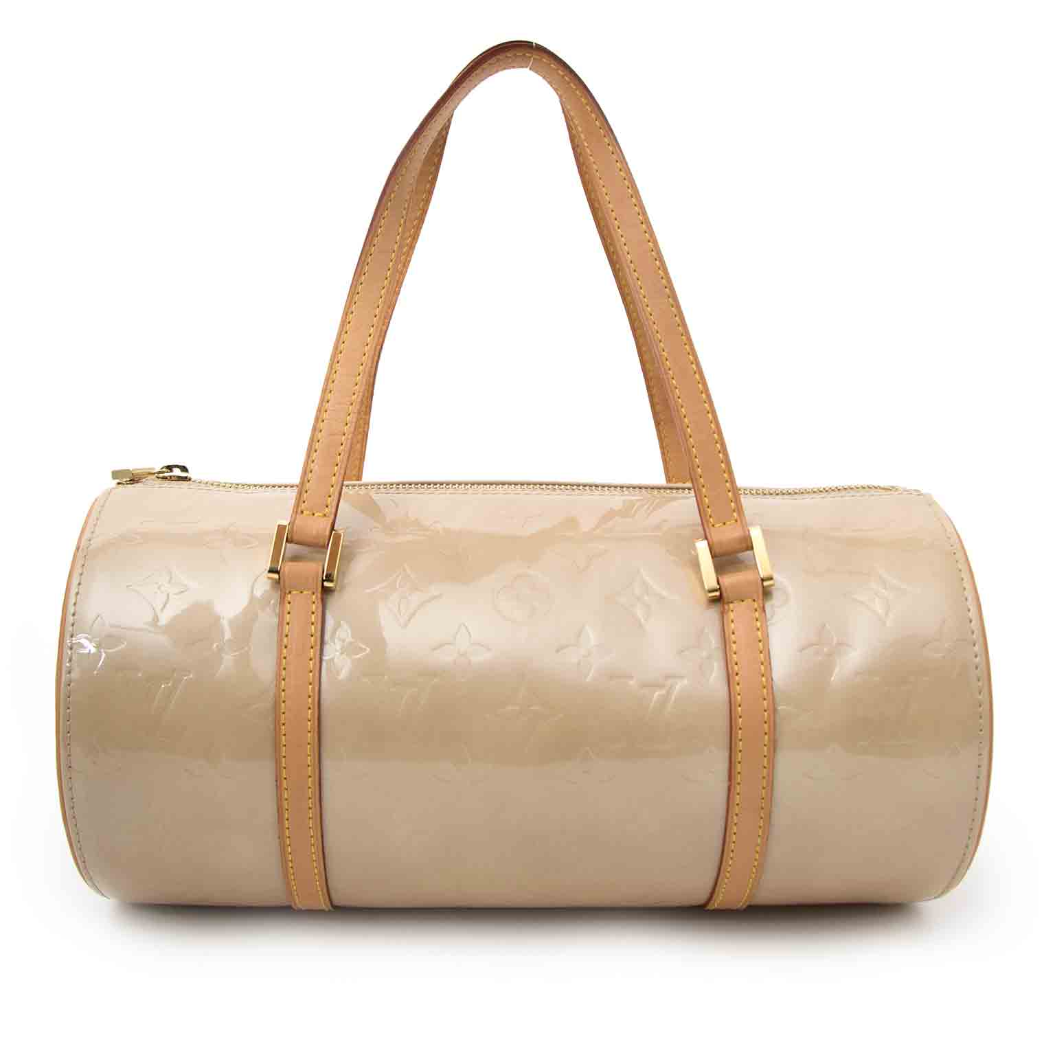 acheter en ligne seconde main sac a main Louis Vuitton Papillon Vernis Beige 30