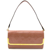 Authentic Louis Vuitton Rose Velours Monogram Vernis Rossmore Shoulder Bag
