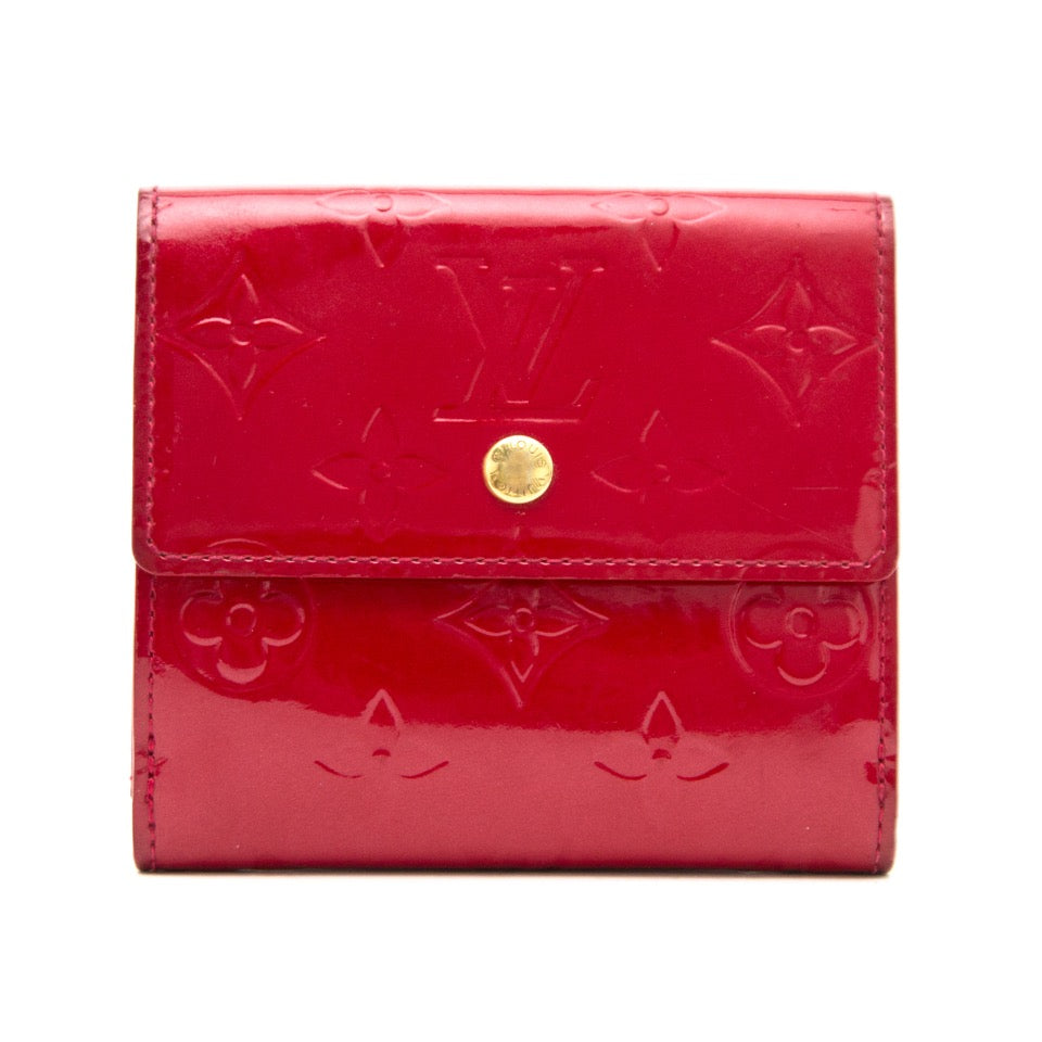 acheter en ligne secodne main wallet Louis Vuitton Red Vernis Elise Wallet comme neuf