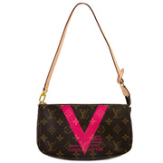 Louis Vuitton Limited Edition Monogram Pink Cities V Pochette serial number 100% authentic